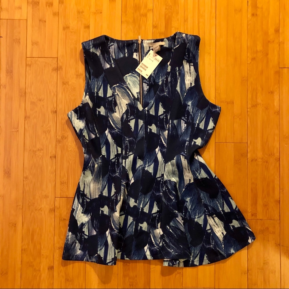 NWT H&M Patterned Peplum Blouse